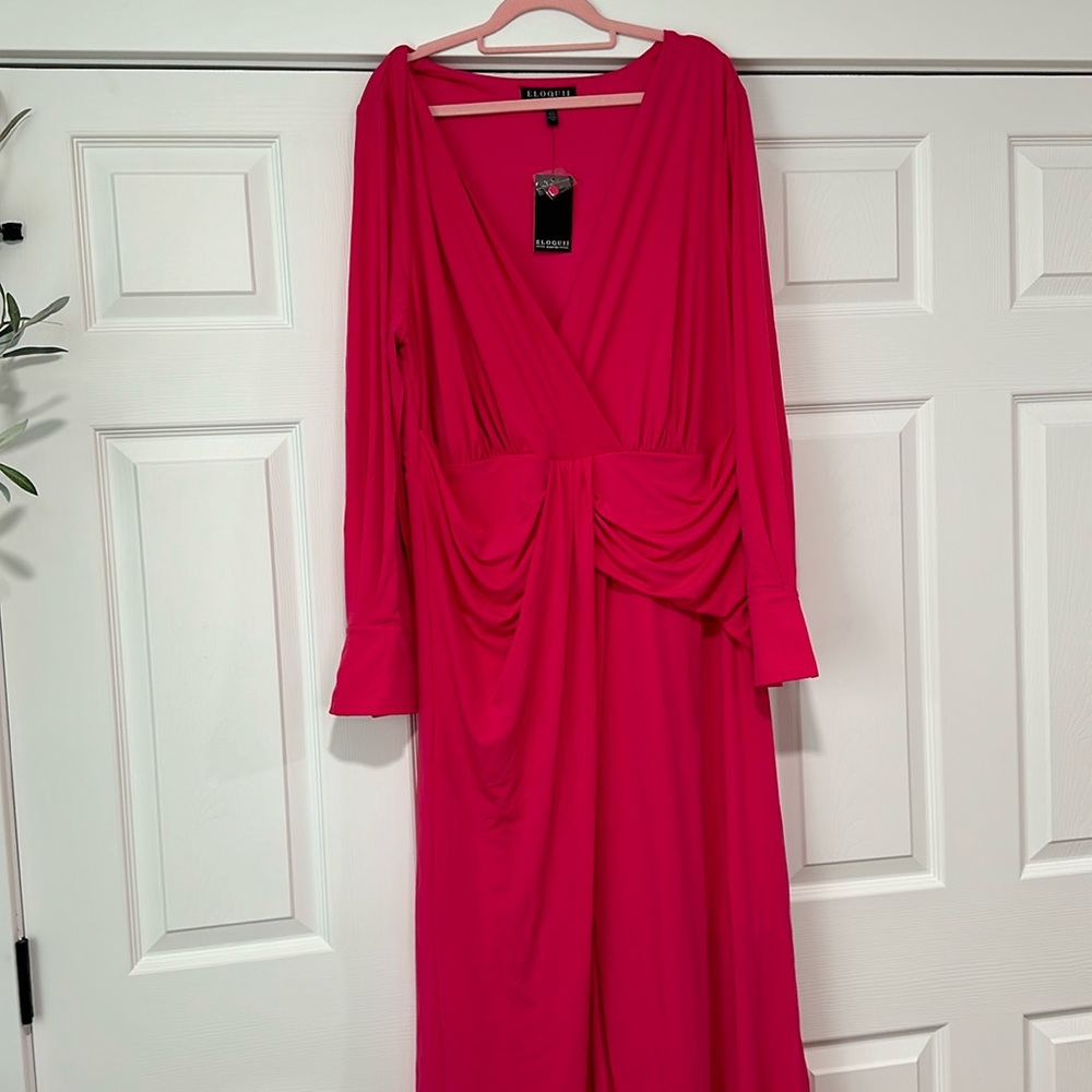Eloquii 20 Pink Long Sleeve Dress NWT